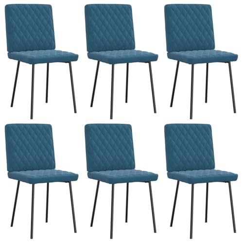 qohoio Esszimmerstühle 6 STK. EsszimmermöBel Esszimmerstuhl Dining Chair Esszimmer StüHle EsszimmerstüHlen Blau Samt - 3315483 von qohoio