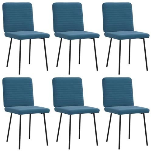 qohoio Esszimmerstühle 6 STK. EsszimmermöBel Esszimmerstuhl Dining Chair Esszimmer StüHle EsszimmerstüHlen Blau Samt - 3315513 von qohoio