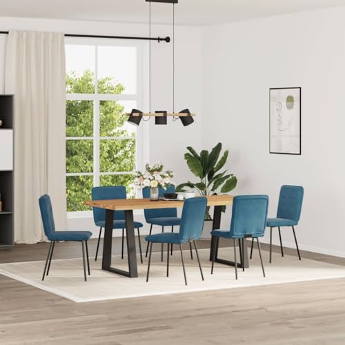 qohoio Esszimmerstühle 6 STK. EsszimmermöBel Esszimmerstuhl Dining Chair Esszimmer StüHle EsszimmerstüHlen Blau Samt - 3315589 von qohoio