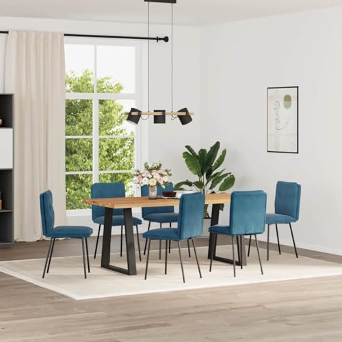 qohoio Esszimmerstühle 6 STK. EsszimmermöBel Esszimmerstuhl Dining Chair Esszimmer StüHle EsszimmerstüHlen Blau Samt - 3315689 von qohoio