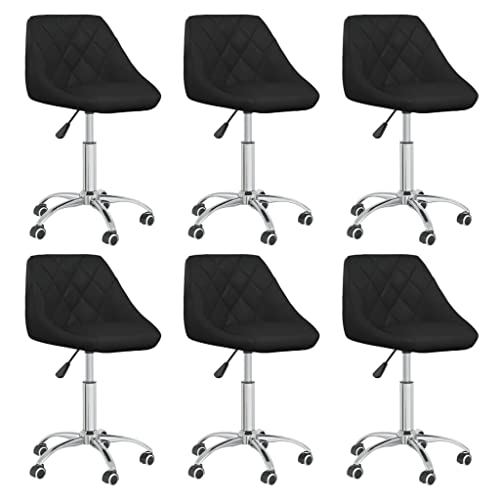 qohoio Esszimmerstühle 6 STK. EsszimmermöBel Esszimmerstuhl Dining Chair Esszimmer StüHle EsszimmerstüHlen Drehbar Schwarz Kunstleder von qohoio