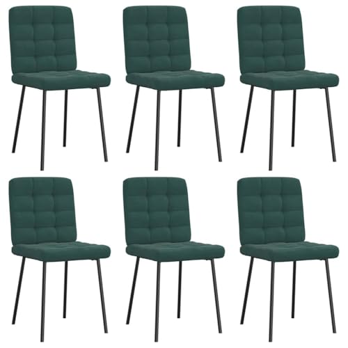 qohoio Esszimmerstühle 6 STK. EsszimmermöBel Esszimmerstuhl Dining Chair Esszimmer StüHle EsszimmerstüHlen Dunkelgrün Samt - 3315452 von qohoio