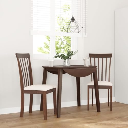 qohoio Esszimmerstühle mit Kissen 2 STK. EsszimmermöBel Esszimmerstuhl Dining Chair Esszimmer StüHle EsszimmerstüHlen Braun Massivholz Gummibaum - 4102387 von qohoio
