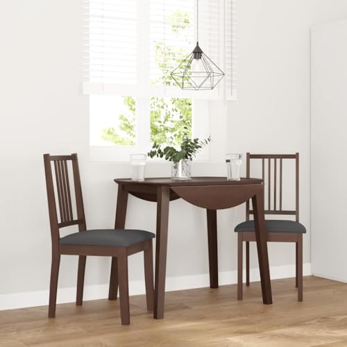 qohoio Esszimmerstühle mit Kissen 2 STK. EsszimmermöBel Esszimmerstuhl Dining Chair Esszimmer StüHle EsszimmerstüHlen Braun Massivholz Gummibaum - 4102396 von qohoio