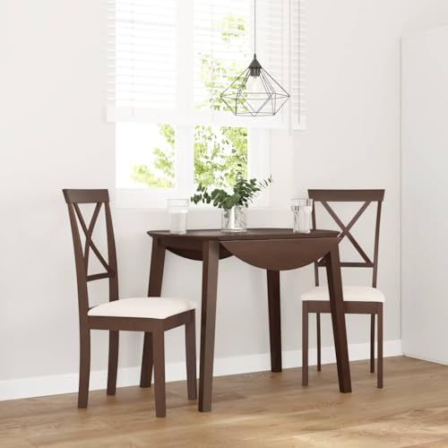 qohoio Esszimmerstühle mit Kissen 2 STK. EsszimmermöBel Esszimmerstuhl Dining Chair Esszimmer StüHle EsszimmerstüHlen Braun Massivholz Gummibaum - 4102401 von qohoio