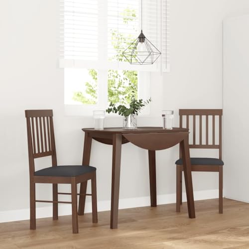 qohoio Esszimmerstühle mit Kissen 2 STK. EsszimmermöBel Esszimmerstuhl Dining Chair Esszimmer StüHle EsszimmerstüHlen Braun Massivholz Gummibaum - 4102426 von qohoio