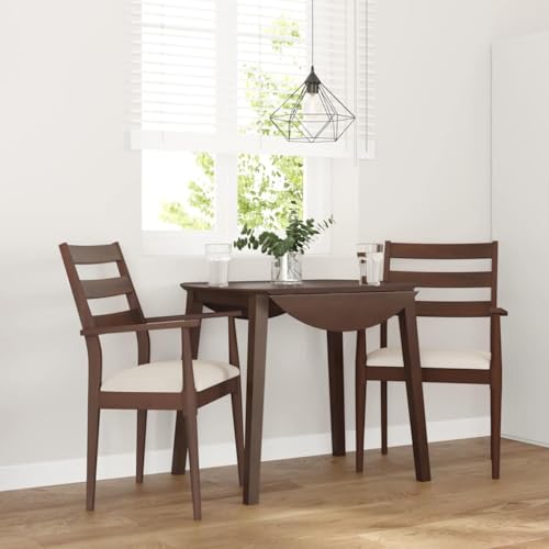 qohoio Esszimmerstühle mit Kissen 2 STK. EsszimmermöBel Esszimmerstuhl Dining Chair Esszimmer StüHle EsszimmerstüHlen Braun Massivholz Gummibaum - 4102471 von qohoio