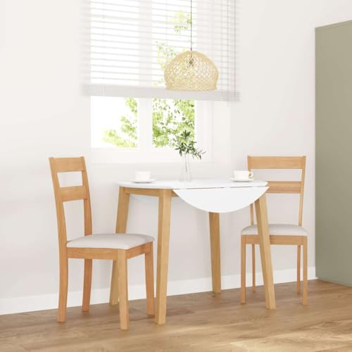 qohoio Esszimmerstühle mit Kissen 2 STK. EsszimmermöBel Esszimmerstuhl Dining Chair Esszimmer StüHle EsszimmerstüHlen Natur Massivholz Gummibaum - 4102382 von qohoio