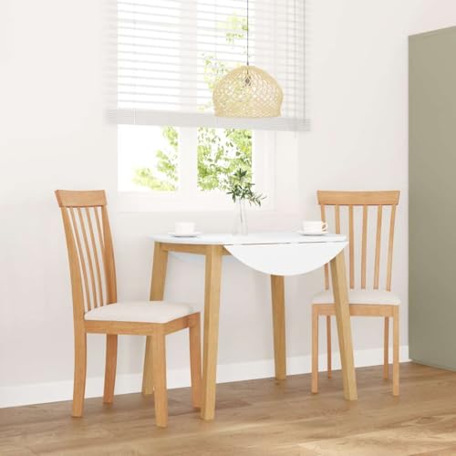 qohoio Esszimmerstühle mit Kissen 2 STK. EsszimmermöBel Esszimmerstuhl Dining Chair Esszimmer StüHle EsszimmerstüHlen Natur Massivholz Gummibaum - 4102389 von qohoio
