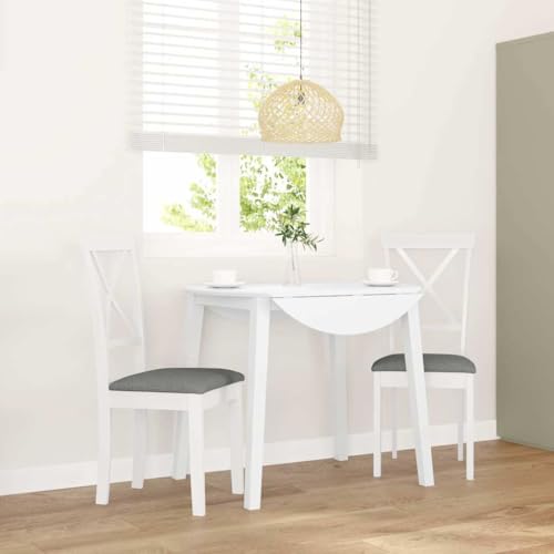 qohoio Esszimmerstühle mit Kissen 2 STK. EsszimmermöBel Esszimmerstuhl Dining Chair Esszimmer StüHle EsszimmerstüHlen Weiß Massivholz Gummibaum - 4102405 von qohoio