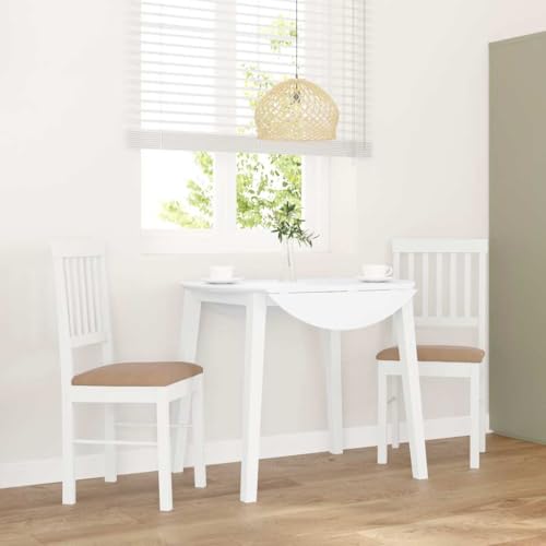 qohoio Esszimmerstühle mit Kissen 2 STK. EsszimmermöBel Esszimmerstuhl Dining Chair Esszimmer StüHle EsszimmerstüHlen Weiß Massivholz Gummibaum - 4102432 von qohoio