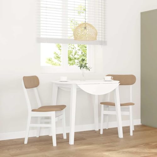 qohoio Esszimmerstühle mit Kissen 2 STK. EsszimmermöBel Esszimmerstuhl Dining Chair Esszimmer StüHle EsszimmerstüHlen Weiß Massivholz Gummibaum - 4102442 von qohoio