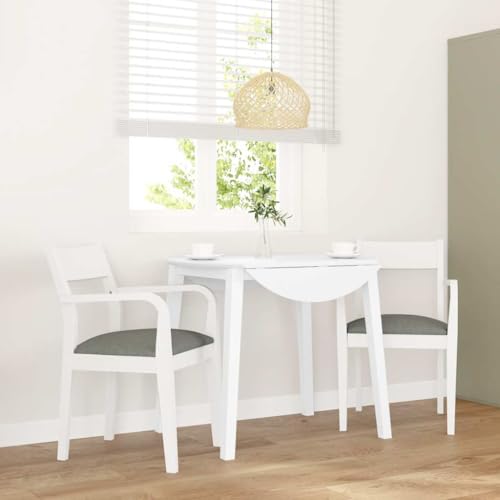 qohoio Esszimmerstühle mit Kissen 2 STK. EsszimmermöBel Esszimmerstuhl Dining Chair Esszimmer StüHle EsszimmerstüHlen Weiß Massivholz Gummibaum - 4102511 von qohoio