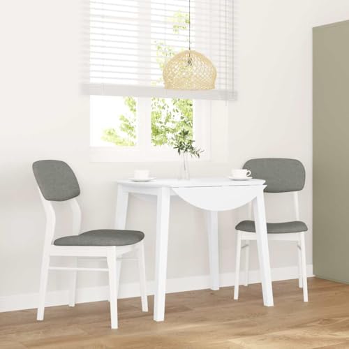 qohoio Esszimmerstühle mit Kissen 2 STK. EsszimmermöBel Esszimmerstuhl Dining Chair Esszimmer StüHle EsszimmerstüHlen Weiß Massivholz Gummibaum - 4102526 von qohoio