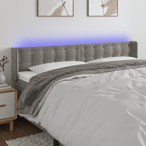 qohoio LED Kopfteil Headboard for Bed Bett-Kopfteil Bed Headboard Kopfteil Bett Hellgrau 203x16x78/88 cm Samt - 3123736 qohoio LED Kopfteil Headboard for Bed Bett-Kopfteil Bed Headboard Kopfteil Bett Hellgrau 203x16x78/88 cm Samt - 3123736 von qohoio