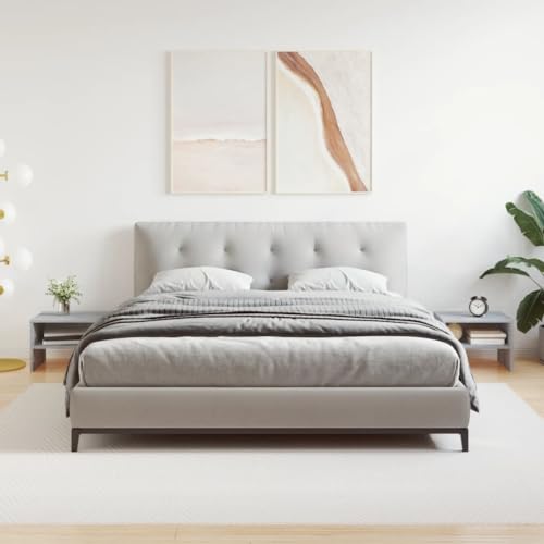 qohoio Nachttische 2 STK. Grau Sonoma 40x30x30 cm Holzwerkstoff Nachtschrank Nightstand Nachttisch 2er Set Nachttisch Schrank Schlafzimmer Nachttisch von qohoio