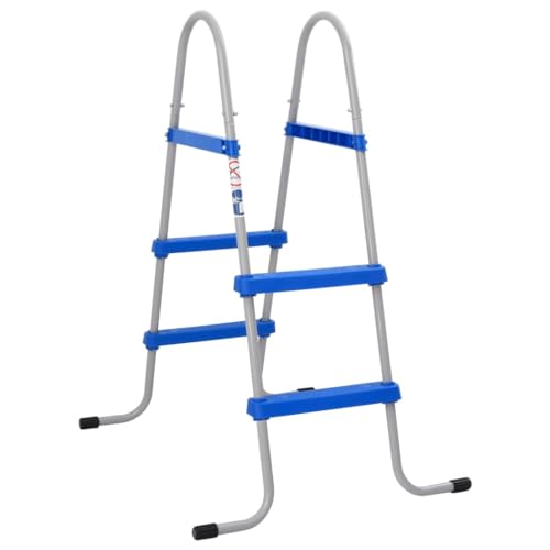 qohoio Pool-Leiter für Aufstellpools 84 cm Schwimmbadleiter Swimming Pool Leiter Poolleiter Stahl und Kunststoff von qohoio