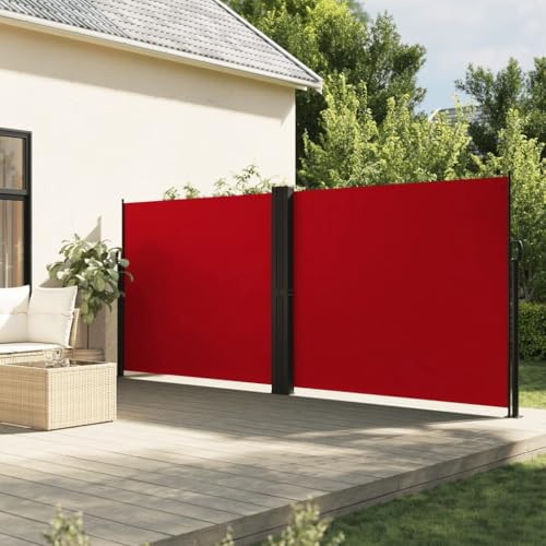 qohoio Seitenmarkise Ausziehbar Sichtschutz Garten Sichtschutz Ausziehbar Balkon Seitenmarkise Rot 160x600 cm von qohoio