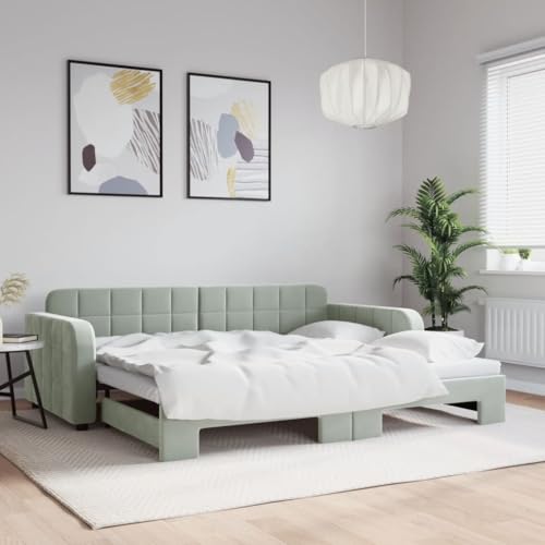 qohoio Tagesbett Ausziehbar Bett Ausziehbar Daybed Tagesbett Ausziehbar Sofabett Ausziehbares Bett Hellgrau 90x190 cm Samt - 3196942 qohoio Tagesbett Ausziehbar Bett Ausziehbar Daybed Tagesbett Ausziehbar Sofabett Ausziehbares Bett Hellgrau 90x190 cm Samt - 3196942 von qohoio