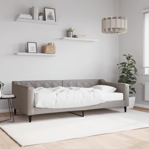 qohoio Tagesbett mit Matratze Bettgestell Schlafzimmer Bett Daybett Betten Tagesbett Taupe 90x200 cm Stoff qohoio Tagesbett mit Matratze Bettgestell Schlafzimmer Bett Daybett Betten Tagesbett Taupe 90x200 cm Stoff von qohoio
