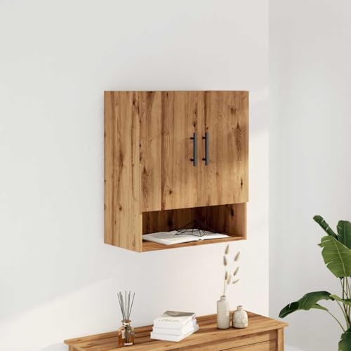 qohoio Wandschrank HäNgeschrank Wohnzimmer Wandschrank HäNgend Wall Cabinet WandschräNke Artisan-Eiche 60x31x70 cm Holzwerkstoff - 857299 von qohoio