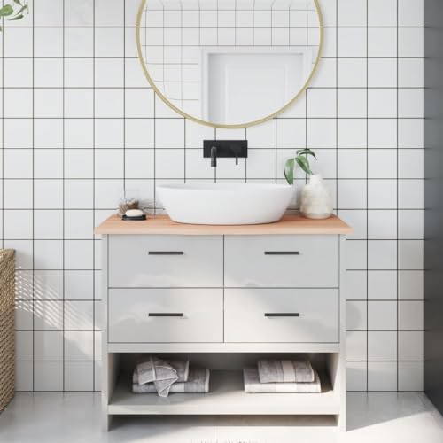 qohoio Waschtischplatte 100x40x2 cm Massivholz Unbehandelt Holzplatte Massiv Waschtischplatte Massivholzplatte von qohoio