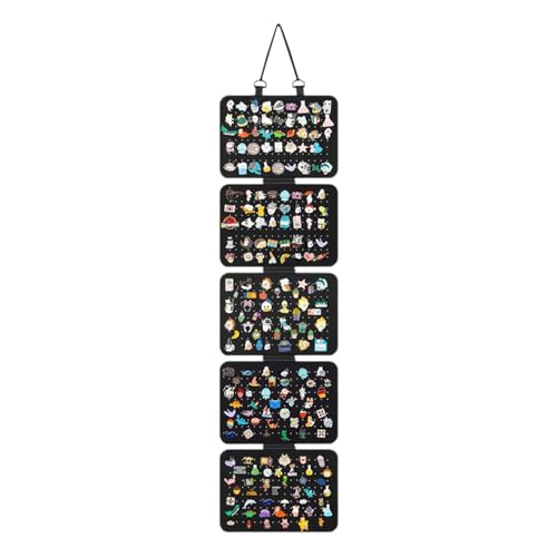 qokeeu Emaille-Pin-Wand-Organizer, Broschen-Pin-Aufbewahrungsplatten,Pin-Brosche-Anzeigetafeln mit 5 Brettteilen - Aufbewahrungsbox für Ohrringe, Halsketten, Zuhause, für Schlafsaal, Schlafzimmer von qokeeu