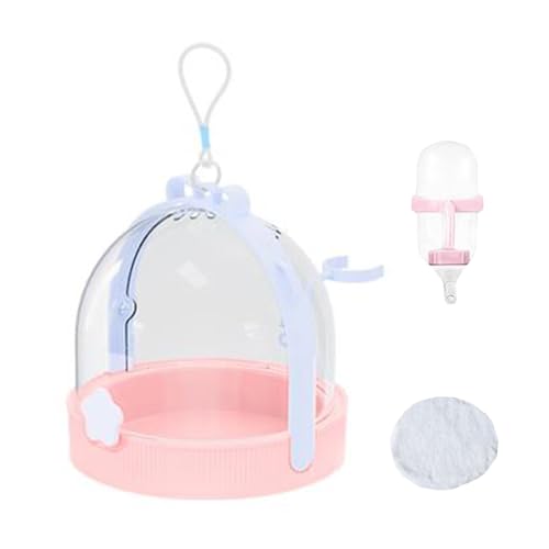 qokeeu Hamster Transportbox | Zwerghamster Reisekäfig Igel Transportbehälter | Klare Haustierzubehör mit Trinkflasche für Igel Frettchen Mäuse Chinchilla Camping Urlaub Reisen,Vogel Kaninchen von qokeeu