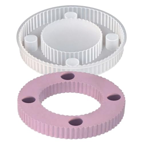 qokeeu Kerzenständer Form,4 Löcher Kerzenständer Runde Form | Runde Form Bastelwerkzeug Für Heimdekoration Festival Workshop Tisch Party Basteln Draußen von qokeeu