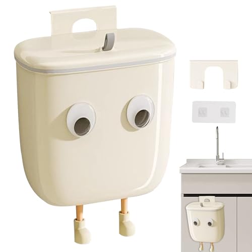 qokeeu Küchen Mülleimer | Badezimmer Müllbehälter Mit Deckel | Niedlicher Abfalleimer Mit Augen Und Beine Deko Für Wand Unter Waschbecken Schlafzimmer Bad qokeeu Küchen Mülleimer | Badezimmer Müllbehälter Mit Deckel | Niedlicher Abfalleimer Mit Augen Und Beine Deko Für Wand Unter Waschbecken Schlafzimmer Bad von qokeeu