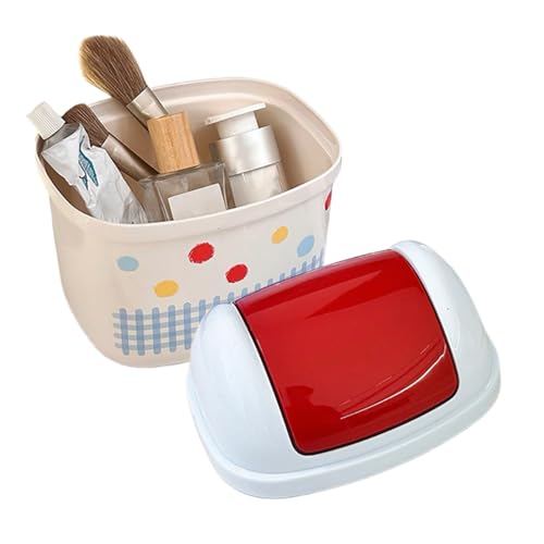 qokeeu Mini Schreibtisch Mülleimer - Schreibtisch Mülleimer Papierkorb Für Badezimmer | Mini Müllbehälter Eimer Für Auto Arbeitszimmer Küche Schlafzimmer - Arbeitsplatte von qokeeu