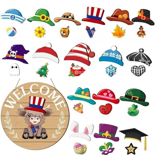 qokeeu Willkommensschild Für Haustür,Magnetisches Kuh Willkommensschild Set Saisonale Dekoration | Rustikales Wohnaccessoire Für Herbst Weihnachten Halloween Büro Schlafzimmer qokeeu Willkommensschild Für Haustür,Magnetisches Kuh Willkommensschild Set Saisonale Dekoration | Rustikales Wohnaccessoire Für Herbst Weihnachten Halloween Büro Schlafzimmer von qokeeu