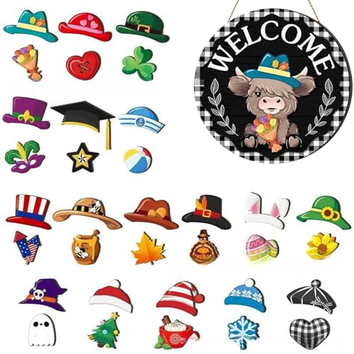 qokeeu Willkommensschild Für Vordereingang,Verwandelbares Hochlandrind Willkommensschild Set - Dekoration Für Zuhause Hof Fest Halloween Geburtstag Einweihung qokeeu Willkommensschild Für Vordereingang,Verwandelbares Hochlandrind Willkommensschild Set - Dekoration Für Zuhause Hof Fest Halloween Geburtstag Einweihung von qokeeu