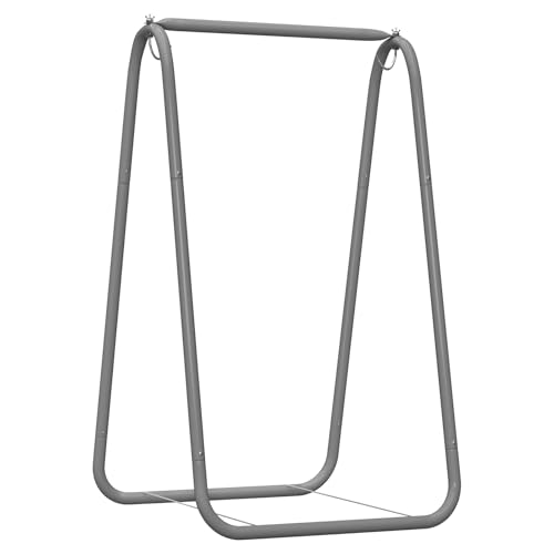 qorkhogr Schaukelständer, Hängemattenstuhl-Ständer mit Hängeschaukelstuhl, max. 100 kg, robuster Hängesessel mit A-Rahmen für drinnen und draußen, Terrasse, Hof, Balkon A von qorkhogr