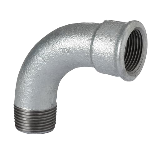 1 Stück - ATUSA Bogen Nr.1a i/a 90 Grad 3" aus Temperguss, verzinkt - Fitting als Bogen zum Erstellen der Richtungsänderung um 90° der Rohrinstallation für Sanitär- und Heizungsinstallation von qpool24