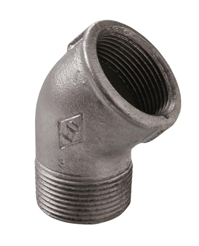 1 Stück - ATUSA Winkel Nr.121 i/a 45 Grad in 2" aus Temperguss, verzinkt - Winkel aus Temperguss ist ein Fitting zum Erstellen einer Richtungsänderung um 45° in einer Rohrinstallation 1 Stück - ATUSA Winkel Nr.121 i/a 45 Grad in 2" aus Temperguss, verzinkt - Winkel aus Temperguss ist ein Fitting zum Erstellen einer Richtungsänderung um 45° in einer Rohrinstallation von qpool24