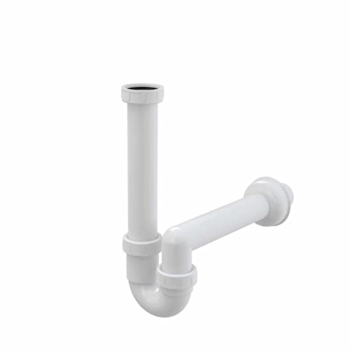 Ablaufgarnitur Röhrensiphon 1,5 Zoll für Spülbecken in Durchmesser 40 mm / 50 mm mit 1 oder 2 Geräteanschlüssen (Ø 50 / ohne Anschluss) von qpool24