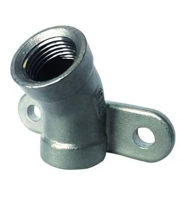 Atusa Edelstahl Deckenwinkel 45° Nr. 472 1/2 Zoll zur Verwendung, um einen Aufputz-Wasseranschluss an der Wand zu befestigen, z.B. für einen Gartenwasserhahn von qpool24