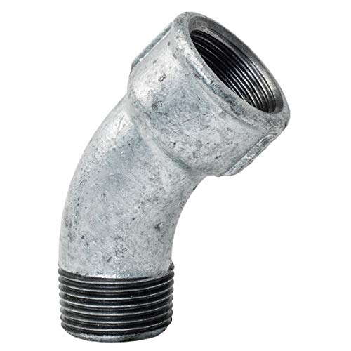 Bogen lang 1" 45 Grad IG/AG - Fitting aus Temperguss feuerverzinkt - Formteil Nr.40 - qpool24 von qpool24