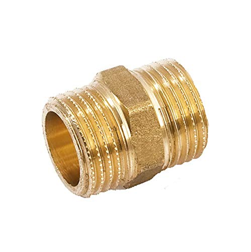 Doppelnippel DN 40 Messing 1 1/2" Zoll AG/AG Außengewinde Typ 280 - belastbarer Fitting als sehr kurzer Verbinder bei Rohrleitung für die Wasserversorgung und Armatur von qpool24