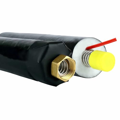 Flexibles Edelstahlwellrohr WIP-FLEX-TWIN V13 EcoLine DN25 1 1/4" Isolierung 13 mm in Länge von 50 m - Isolierung Vlies 100% Polyester mit PE-Schutzfolie schwarz von qpool24