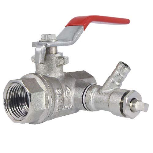 Muffenkugelhahn PN 25 DN 25-1" IG-IG langer Hebel mit Entleerung eignet sich perfekt zur Installation in den Bereichen Trinkwasser, Heizung und Industrie von qpool24