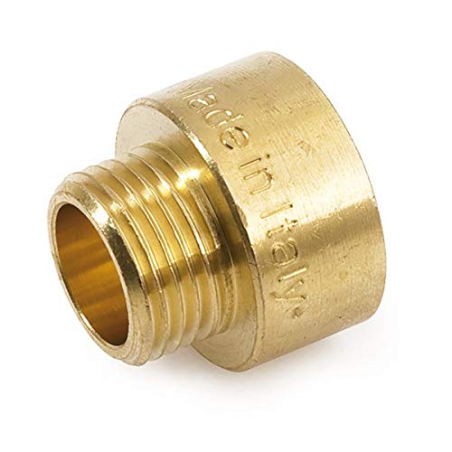 Messing Reduzierstück 2 Zoll IG x 1 Zoll AG Rohrgewinde ISO 228 - Adapter aus Messing für großes Innengewinde auf kleines Außengewinde als Verschraubung flachdichtend von qpool24