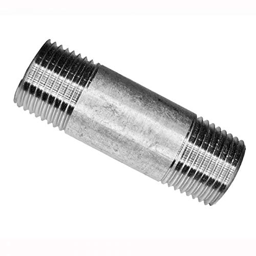 Rohrdoppelnippel 2" x 80 mm verzinkt - Fitting aus Stahlrohr verzinkt mit zwei Außengewinden zum schnellen Verbinden von Fittings und Armaturen ohne Gewindeschneiden von qpool24