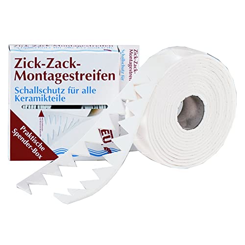 Ulith Zick Zack Montageprofil 3 mm x 36 mm x 4,5 m bietet flexiblen Schallschutz zur Unterbrechung von Schallbrücken zwischen Wandfliese und hängenden Keramikobjekten von qpool24