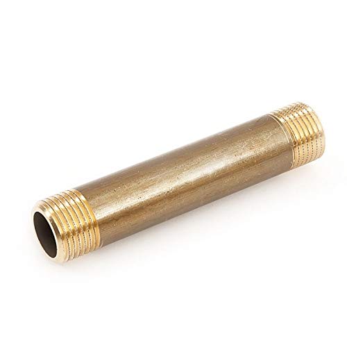 qpool24- Messing Langnippel 1/2"AG x 1/2" AG x 40 mm Gesamtlänge inkl. Gewinde Messingrohr Rohrnippel Rohrdoppelnippel Gewindenippel Anschlussstück für flachdichtende Verschraubungen geeignet von qpool24