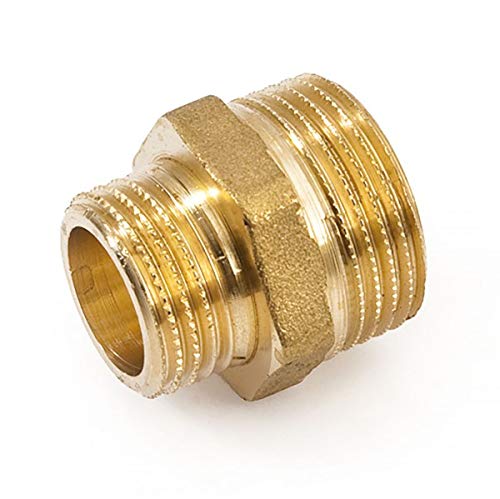 Messing Reduziernippel 1 1/4" AG x 1/2" AG ist ein Fitting zum Verbinden zweier Rohre mit Innengewinde unterschiedlicher Dimensionen als Reduzierung im Sanitärbereich von qpool24