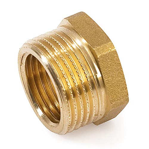 qpool24- Messing Reduzierung 1 1/4"Zoll AG x 1"Zoll IG Reduzierung Redstück Messing Fitting Gewindefitting Rohrfitting Gewindeadapter Außengewinde auf Innengewinde von qpool24