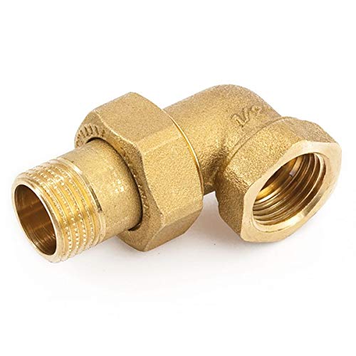 qpool24- Messing Winkelverschraubung 1/2" IG x AG konisch- metallisch dichtend benötigt keine Dichtung, Gewindekupplung 3 teilig lösbarer Rohrverbinder Pumpen-Verschraubung brass Pipe-Connector von qpool24