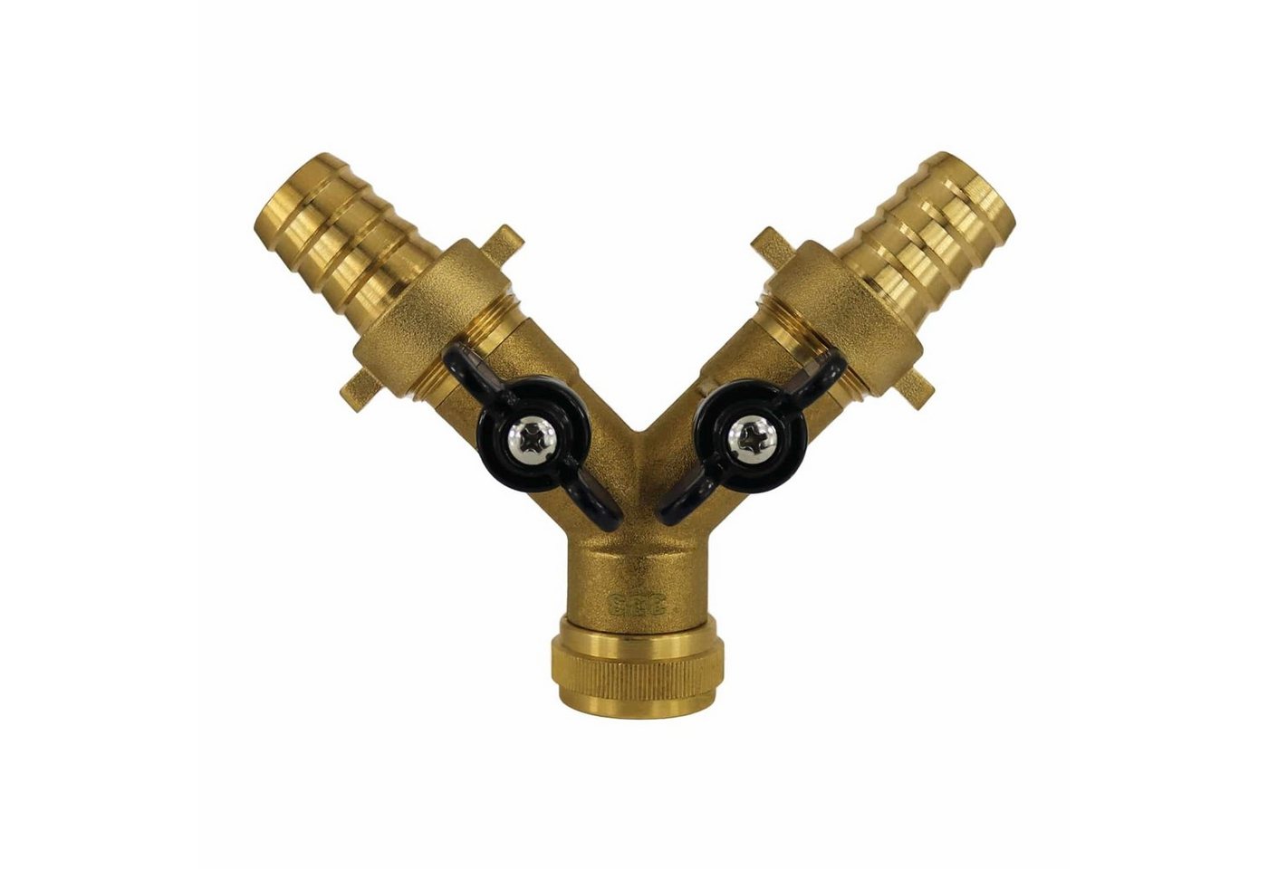 puteus Steckfitting, Y Verteilerstück mit 2 Kugelhähnen -Messing-blank puteus Steckfitting, Y Verteilerstück mit 2 Kugelhähnen -Messing-blank von puteus